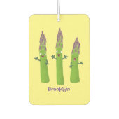 かわいいアスパラガスの野菜トリオ漫画 カーエアーフレッシュナー (正面)