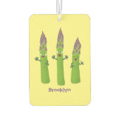 かわいいアスパラガスの野菜トリオ漫画 カーエアーフレッシュナー (裏面)