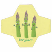 かわいいアスパラガスの野菜トリオ漫画 サッカーボール (フラット)