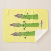 かわいいアスパラガスの野菜トリオ漫画 シェルパブランケット (正面(横))