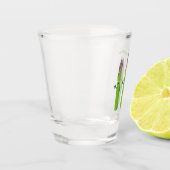 かわいいアスパラガスの野菜トリオ漫画 ショットグラス (左)