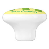 かわいいアスパラガスの野菜トリオ漫画 セラミックノブ (側面)