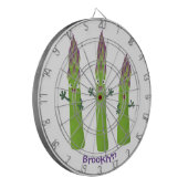 かわいいアスパラガスの野菜トリオ漫画 ダーツボード (正面左)