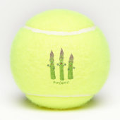 かわいいアスパラガスの野菜トリオ漫画 テニスボール (裏面)