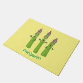 かわいいアスパラガスの野菜トリオ漫画 ドアマット (アングル)