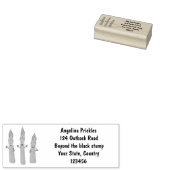 かわいいアスパラガスの野菜トリオ漫画 ラバースタンプ (押印)