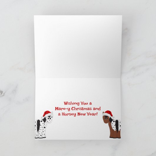 かわいいアッピーホリデーズアパロオサホースクリスマス シーズンカード (内部)