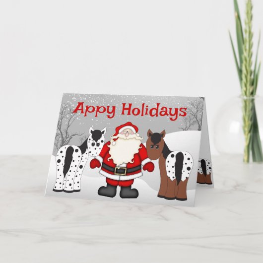 かわいいアッピーホリデーズアパロオサホースクリスマス シーズンカード (正面)