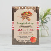かわいいアップルのテーマパーティーの招待 招待状 (スタンド正面)