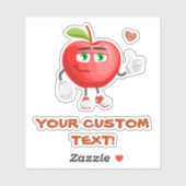 かわいいアップルサムスアップカスタム文字 シール (シート)