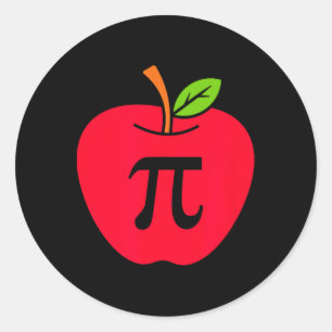 かわいいアップルパイハッピーパイデイ算数先生 ラウンドシール