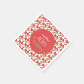 かわいいアップルパターン水彩手絵を描形 スタンダードカクテルナプキン (角)