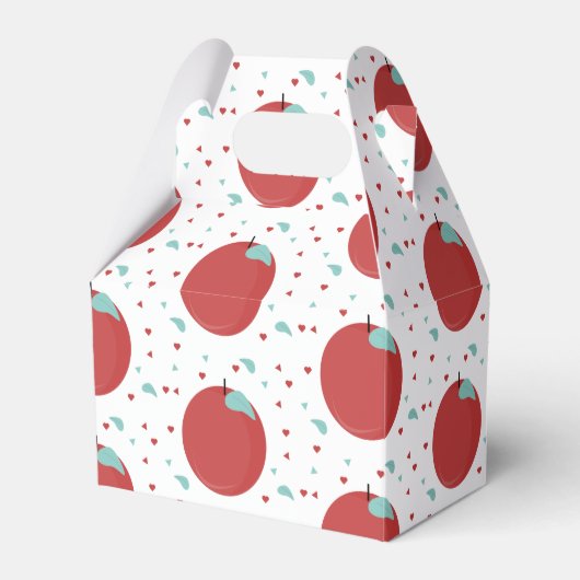 かわいいアップル紙吹雪誕生日パーティー フェイバーボックス (正面サイド)