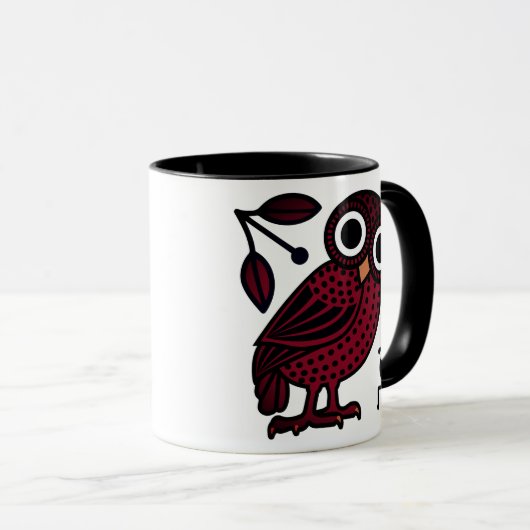 かわいいアテナイのフクロウの硬貨の古代ギリシャ人 マグカップ (正面右)