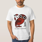 かわいいアテネフクロウ金貨古代ギリシャ Tシャツ (正面)