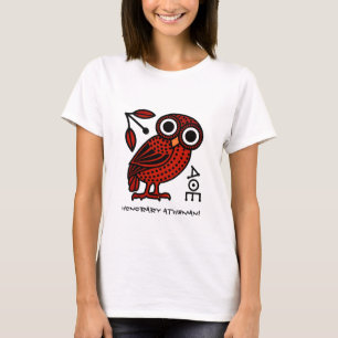 かわいいアテネフクロウ金貨古代ギリシャ Tシャツ