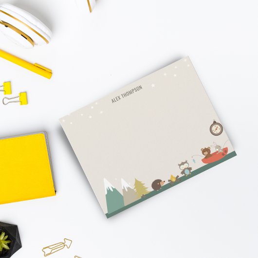 かわいいアドベンチャーウッドランドキッズステーショナリー ノートカード