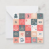 かわいいアドベントカレンダー ノートカード (裏面)