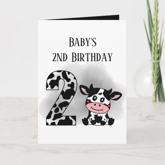 かわいいアド気持ちベビーの第2誕生日 カード (正面)