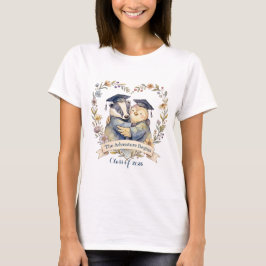 かわいいアナグマとペンギンの卒業ハグ オリジナルデザイン Tシャツ