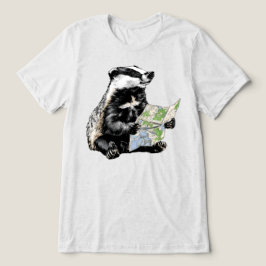 かわいいアナグマのナビゲーションマップ トライブレンドTシャツ