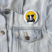 かわいいアナグマのボタン 缶バッジ (インサイチュ)