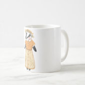 かわいいアナグマのレディ コーヒーマグカップ (正面右)