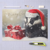 かわいいアナグマの冬のクリスマス 薄葉紙 (クラフト)