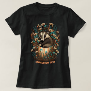 かわいいアナグマはカップに座って、アナグマ愛好家 Tシャツ