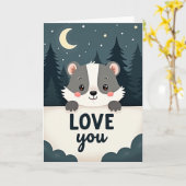 かわいいアナグマLOVEカード カード (黄色い花)