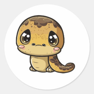 かわいいアナコンダステッカー漫画スタイル ラウンドシール