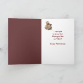 かわいいアニバーサリーオッターワン私が大好きカスタム文字 カード (内部)