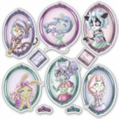 かわいいアニマルアニメ女子かわいい シール (正面)