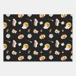 かわいいアニマルキッドハローウィンパーティ ラッピングペーパーシート