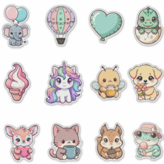 かわいいアニマルステッカーバンドル - かわいいファンタジー&アニメ シール