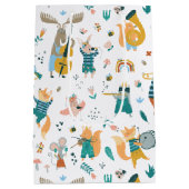 かわいいアニマルズバンド誕生日 ミディアムペーパーバッグ (裏面)