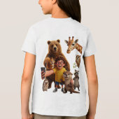 かわいいアニマルセルフィースクワッドのキャラクターデザイン トライブレンドＴシャツ (裏面)