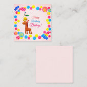 かわいいアニマルタワー誕生日フラットノートカード ノートカード (正面/裏面)