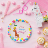 かわいいアニマルタワー誕生日紙プレート ペーパープレート (パーティー)