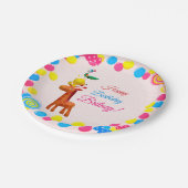 かわいいアニマルタワー誕生日紙プレート ペーパープレート (アングル)