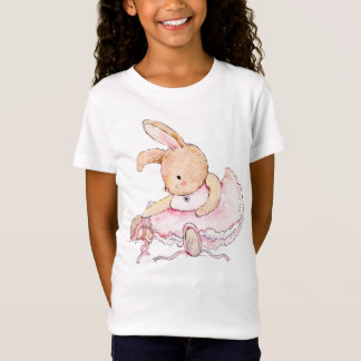 かわいいアニマルバニーバレリーナ水彩画 Tシャツ