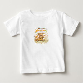 かわいいアニマルバンドデザインのベビー服 - 将来のミュージシャン ベビーTシャツ