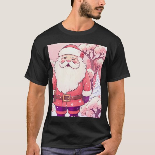かわいいアニメかわいいサンタクリスマススノーウィー桜海 Tシャツ (正面)