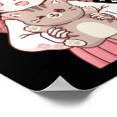 かわいいアニメかわいい猫好きオタク ポスター (角)