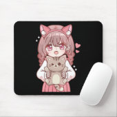 かわいいアニメかわいい猫好きオタク マウスパッド (マウス)
