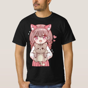 かわいいアニメかわいい猫好きオタク Tシャツ