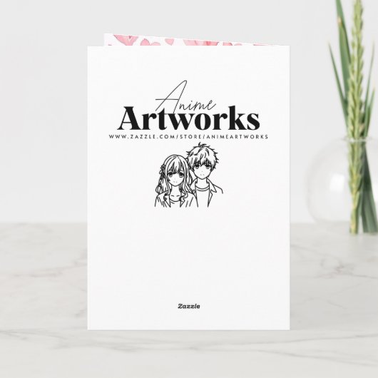 かわいいアニメすしプリンのバレンタインデーの写真 シーズンカード (裏面)