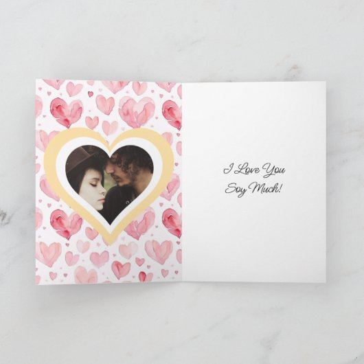 かわいいアニメすしプリンのバレンタインデーの写真 シーズンカード (内部)