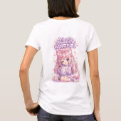 かわいいアニメちびキャラ女子 - アニメとコーヒーで動く Tシャツ (裏面)