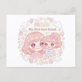 かわいいアニメとハッピーマザーズデイデザイン シーズンポストカード